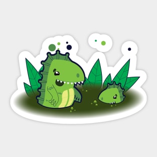 Just a Cute Swamp Monsters Gray Sticker